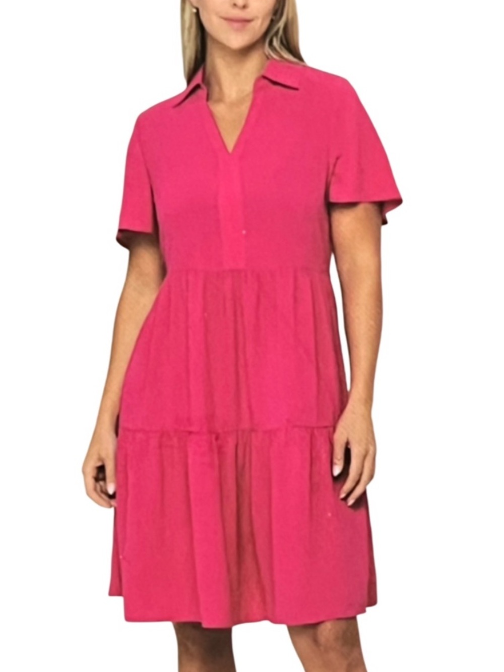 ☀️NWT Tahari Tiered Summer Dress Pink Size Medium
